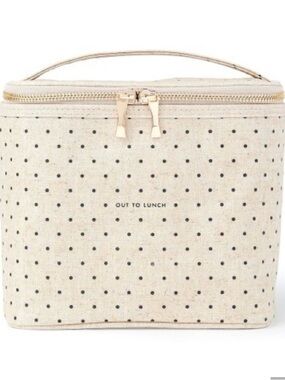 Kate Spade Out To Lunch Cream Polka Dot Cosmetic Case